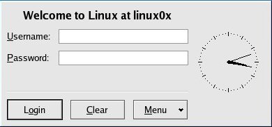 図2 CentOS4.4のディスプレイマネージャkdmによるログイン画面